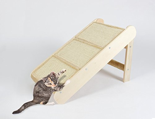 Pet Paradise 3-in-1 Tiertreppe, Rampe + Kratzbrett ‚Carlo‘, 68 x 38 x 41 cm, beige - 4