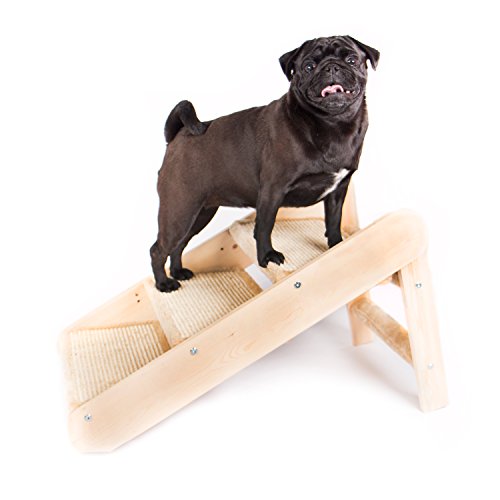 Pet Paradise 3-in-1 Tiertreppe, Rampe + Kratzbrett ‚Carlo‘, 68 x 38 x 41 cm, beige - 5
