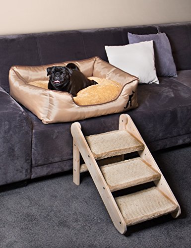 Pet Paradise 3-in-1 Tiertreppe, Rampe + Kratzbrett ‚Carlo‘, 68 x 38 x 41 cm, beige - 6
