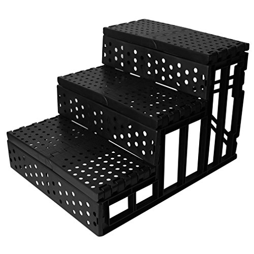 evelots 3 Schritt tragbar Fleece verdeckt klein/mittel Hund Pet Treppen, Doggy Steps - 3