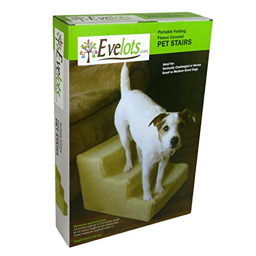 evelots 3 Schritt tragbar Fleece verdeckt klein/mittel Hund Pet Treppen, Doggy Steps - 5