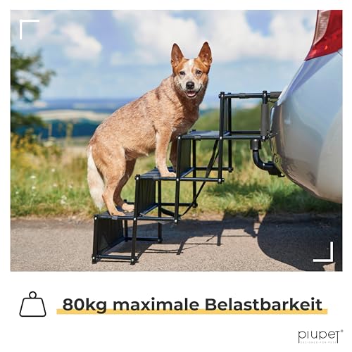 PiuPet® Universal Hundetreppe für große und kleine Hunde – bis 80 kg belastbar – für alle Fahrzeuge nutzbar – klappbare Hunderampe - 2