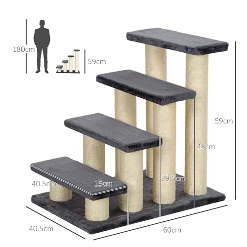 PawHut Tiertreppe Katzentreppe Hundetreppe Treppe für Katze und Hunde (Modell 1) - 5
